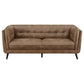 Thatcher 3-piece Upholstered Button Tufted Living Room Set Brown