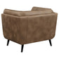 Thatcher 3-piece Upholstered Button Tufted Living Room Set Brown