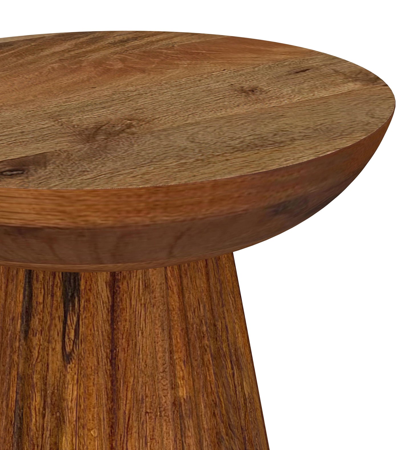 Aureo Round Solid Wood Accent Side Table Wild Honey