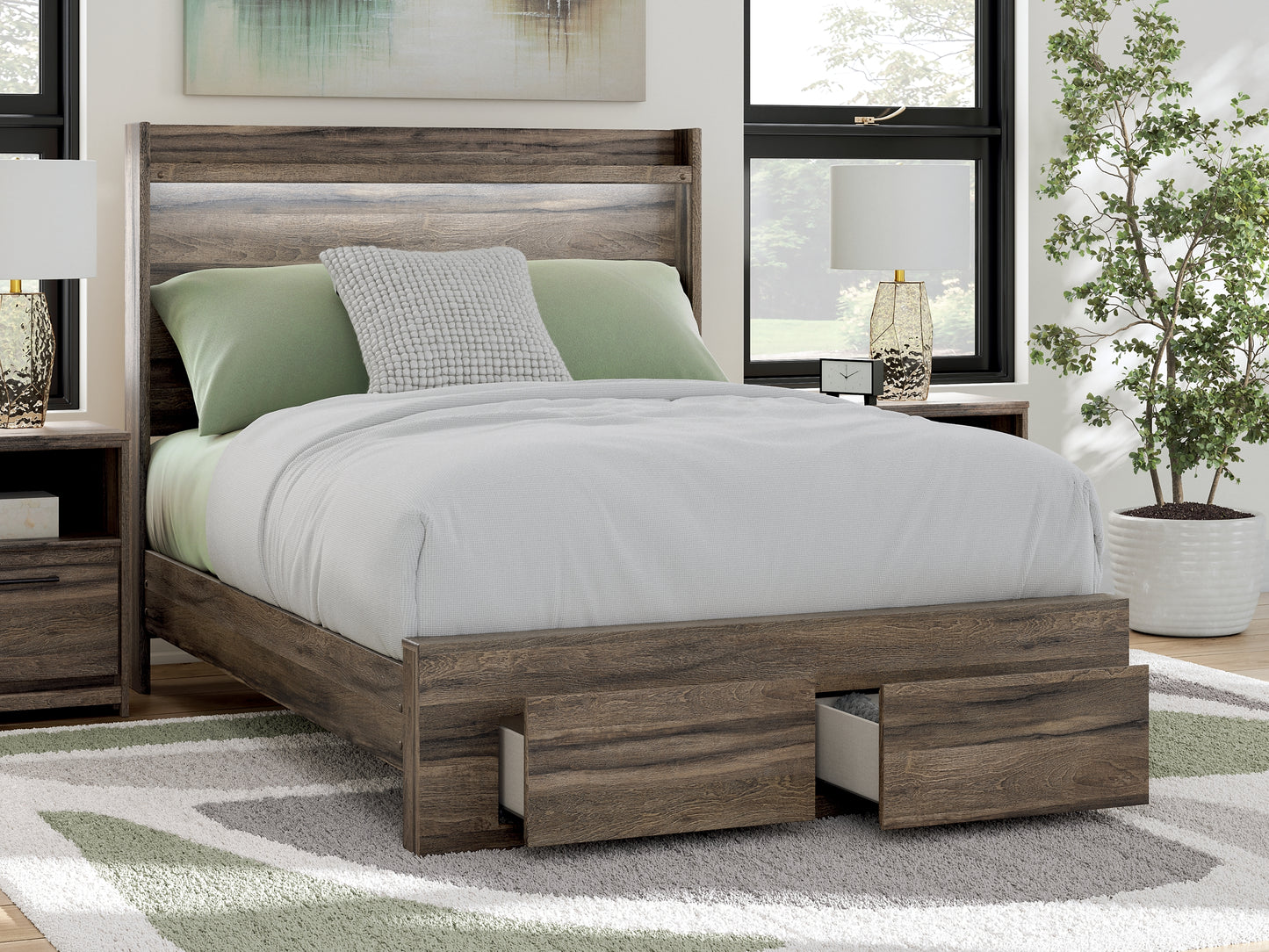 Elbrim Full Panel Storage Bed