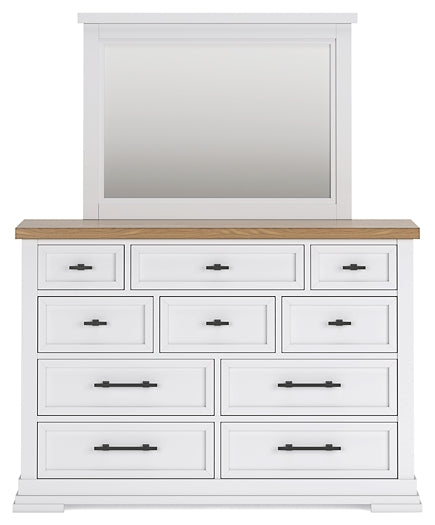 Ashbryn King Panel Storage Bed with Mirrored Dresser, Chest and Nightstand