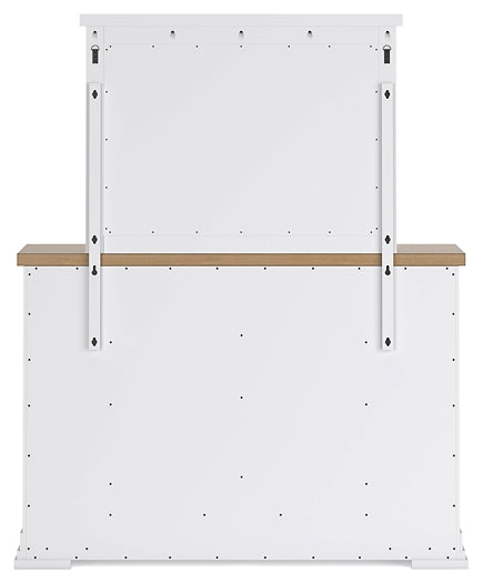 Ashbryn California King Panel Storage Bed with Mirrored Dresser and Nightstand