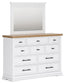 Ashbryn Queen Panel Storage Bed with Mirrored Dresser