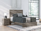 Graystorm Queen Panel Bed with Mirrored Dresser and Nightstand