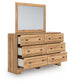 Aleaport Full Panel Bed with Mirrored Dresser