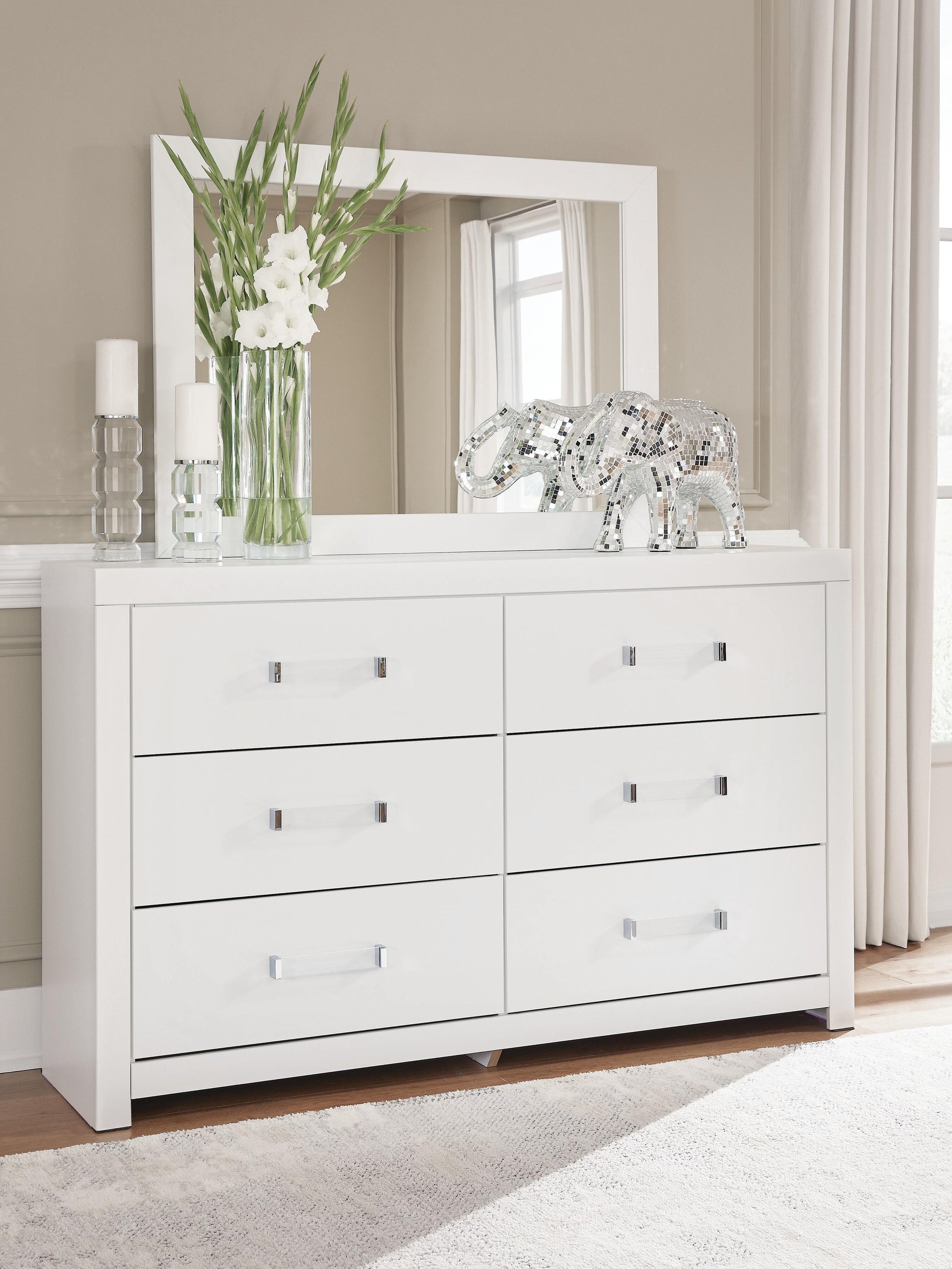 long sweater dress WLIVE Wide 6-Drawer Modern Horizontal Wood Dresser White
