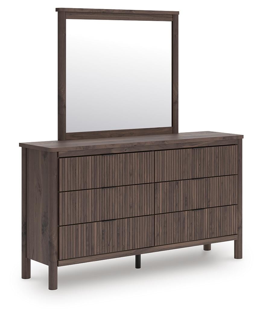 Pamytta King Panel Bed, Dresser, Mirror, Chest and Nightstand