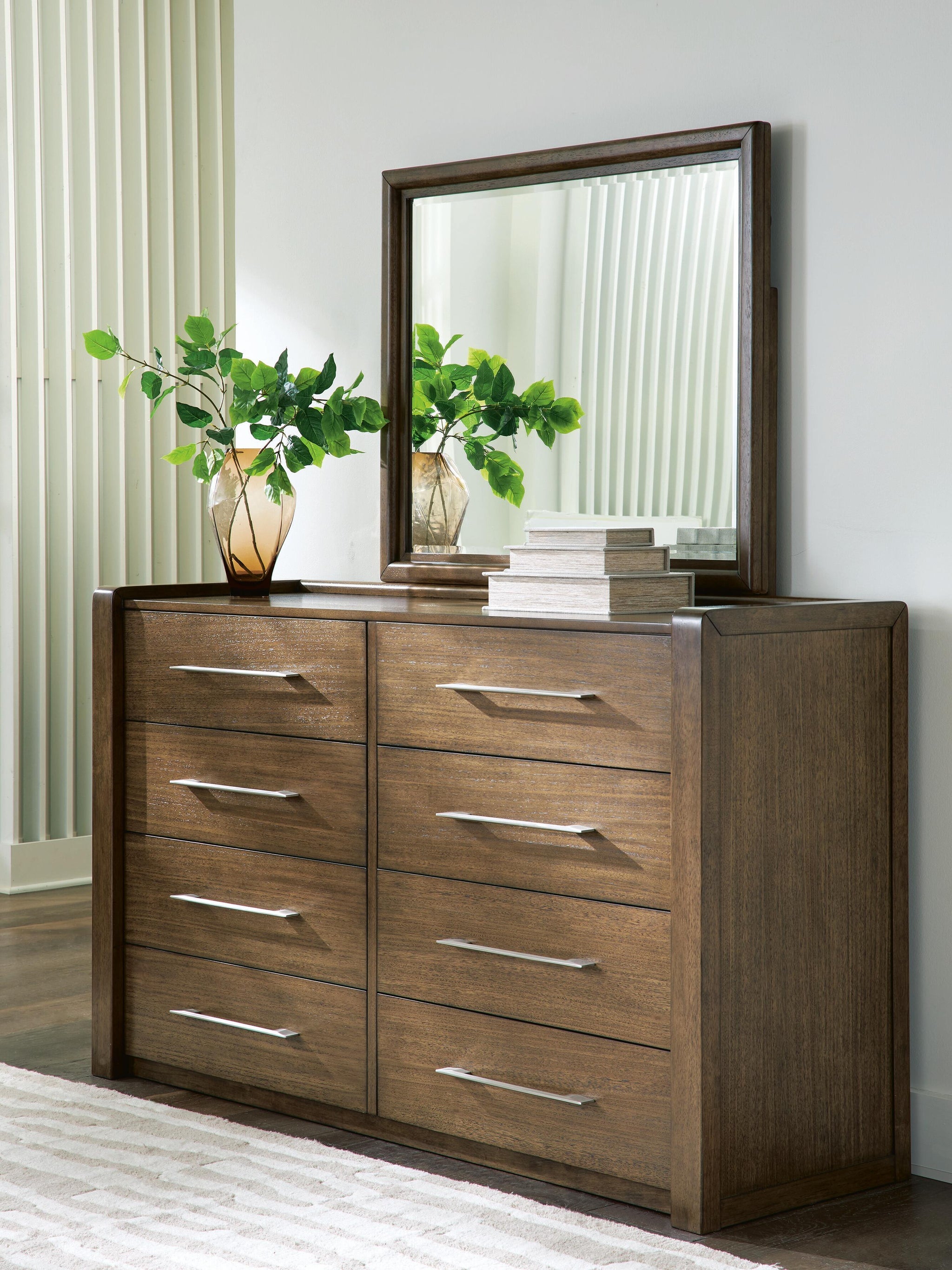 dark brown ikea dresser Retro Wood Frame Mirror main image 1