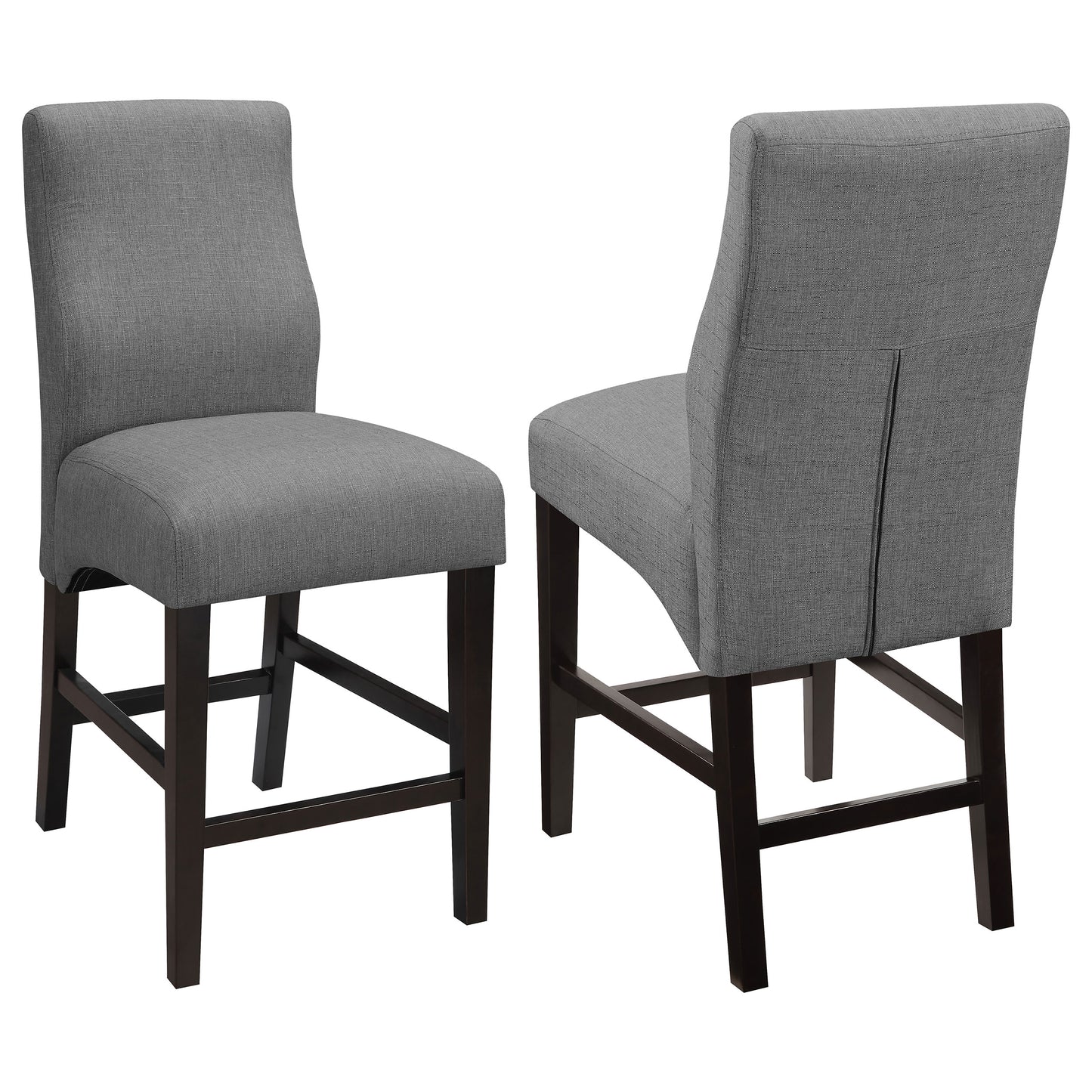 Mulberry Upholstered Counter Height Stools Grey and Cappuccino (Set of 2)
