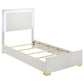 Marceline Wood Twin LED Panel Bed White