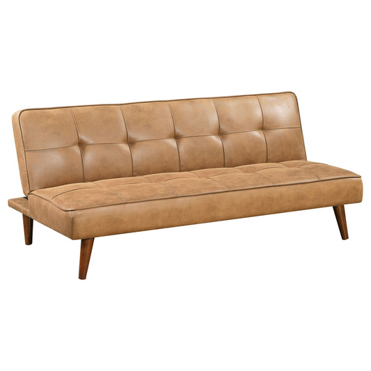 Jenson Multipurpose Upholstered Tufted Convertible Sofa Bed Saddle Brown